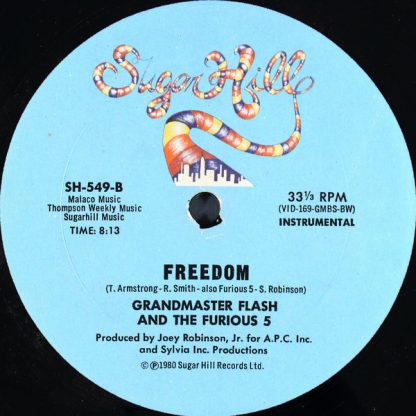 Grandmaster Flash And The Furious 5* ‎– Freedom  12" - Imagen 2