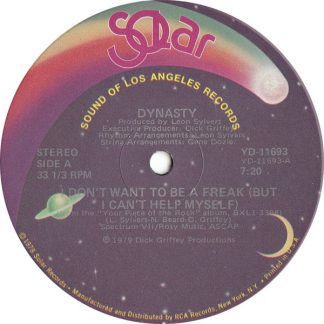 Dynasty ‎– I Don't Want To Be A Freak (But I Can't Help Myself)   12"