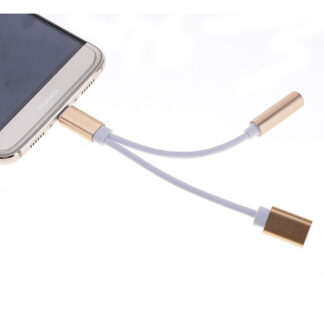 ADAPTADOR USB IPHONE MACHO A USB TIPO C HEMBRA + ENTRADA DE AUDIO CONECTOR PARA AURICULARES JACK 3.5