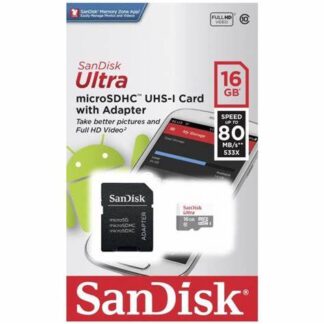 SanDisk Ultra Tarjeta MicroSD UHS-I 16GB Clase 10 + Adaptador
