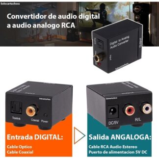 Convertidor De Audio Digital Fibra Optica A Analogico Rca