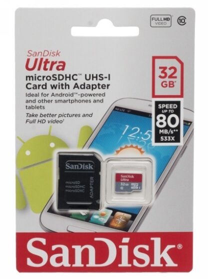 Sandisk ultra micro sdhc uhs i tarjeta con adaptador 32 gb - Imagen 2