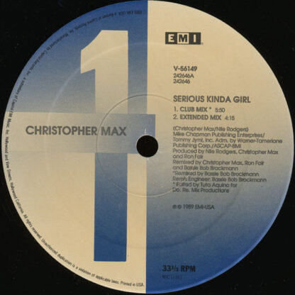 Christopher Max ‎– Serious Kinda Girl    12"
