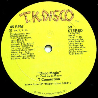 T-Connection ‎– On Fire / Disco Magic     12" - Imagen 2