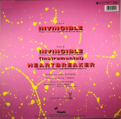 Pat Benatar ‎– Invincible (Theme From The Legend Of Billie Jean) (Extended Remix)   12" - Imagen 2