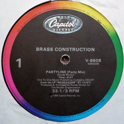 Brass Construction ‎– Partyline     12" - Imagen 2