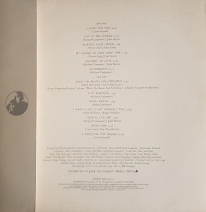 Carpenters – A Song For You     LP   album - Imagen 2