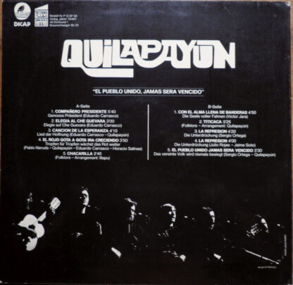 Quilapayún – El Pueblo Unido, Jamas Sera Vencido    LP   album - Imagen 2