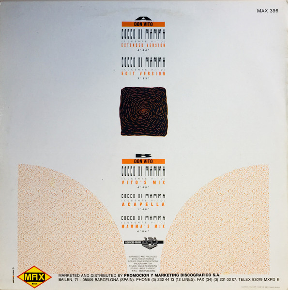 Don Vito – Cocco Di Mamma Vinilo, 12" ( epoca ) - Imagen 2