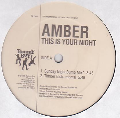 Amber – This Is Your Night Vinilo, 12", Promo ( epoca ) - Imagen 2