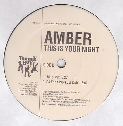 Amber – This Is Your Night Vinilo, 12", Promo ( epoca ) - Imagen 3