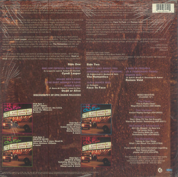 Various – Club Epic (A Collection Of Classic Dance Mixes) Volume 5 Vinilo, 12", Compilation ( epoca ) - Imagen 2