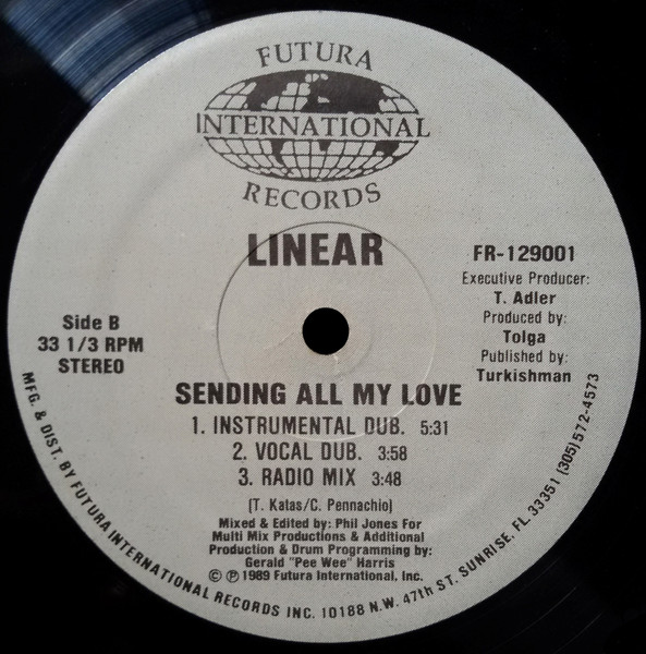 Linear – Sending All My Love Vinilo, 12", 33 ⅓ RPM ( epoca ) - Imagen 2