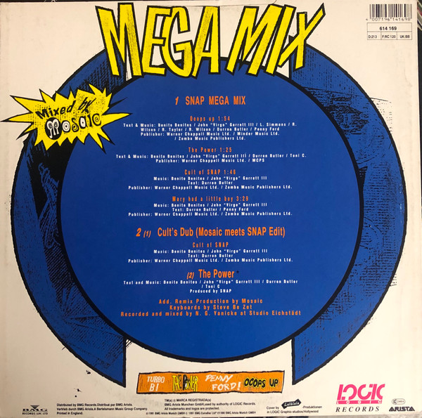 Snap! – Snap! Mega Mix Vinilo, 12", 45 RPM ( epoca ) - Imagen 2
