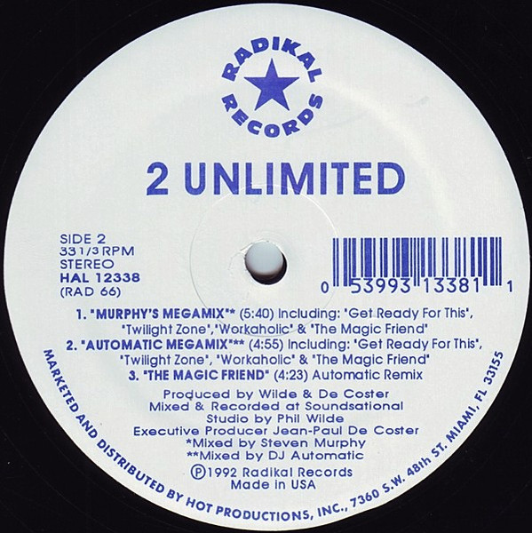 2 Unlimited – The Magic Friend Vinilo, 12", 33 ⅓ RPM, Stereo ( epoca ) - Imagen 2
