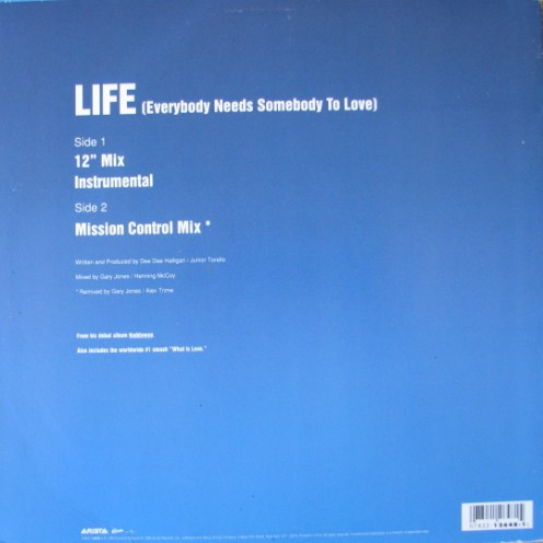 Haddaway – Life (Everybody Needs Somebody To Love) Vinilo, 12", 33 ⅓ RPM ( epoca ) - Imagen 2